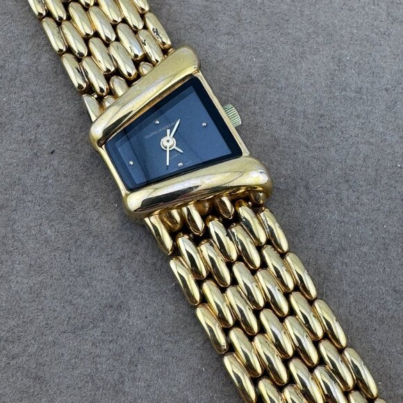 Gloria Vanderbilt Trapezoid Shaped Face Gold Tone Bracelet Asymmetrical Watch main image 6